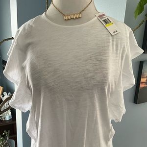 Vineyard Vines S/S White Ruffle Top Medium